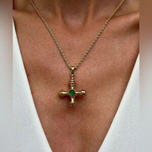 Vintage boho cross necklace N522